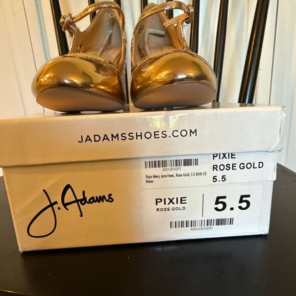 J. Adam’s NWB pixie Maryjane heels rose gold size 5.5 - Picture 4 of 9
